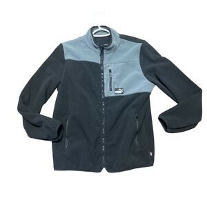 Men's Puma Polar Fleece Colorblocked Jacket Black Size Small